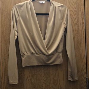 Gold long sleeve v neck